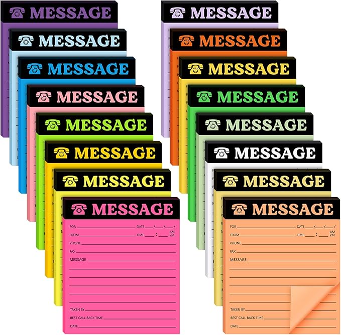 Eaasty Phone Message Pad Phone Message Sticky Notes 4 x 3. 4 Inch Bright Color by Eaasty