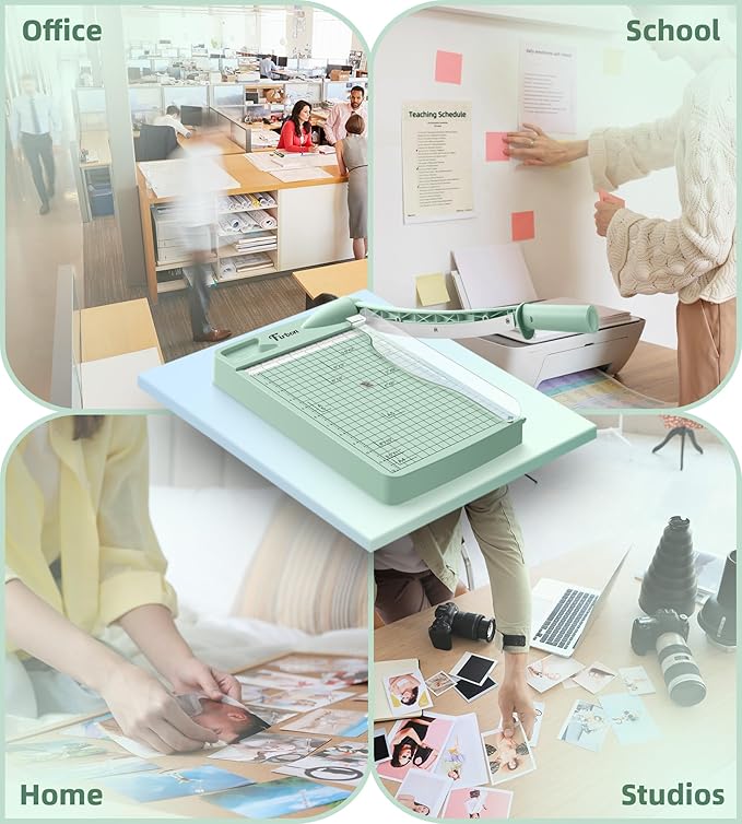 Firbon 12" Guillotine Paper Cutter, Heavy Duty 12-Sheet Capacity Trimmer - Image 7