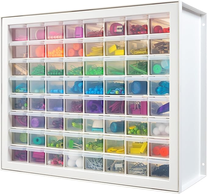IRIS USA Bead Organizer Storage Bin Drawer Cabinet, 64-Drawer Plastic by IRISUSA