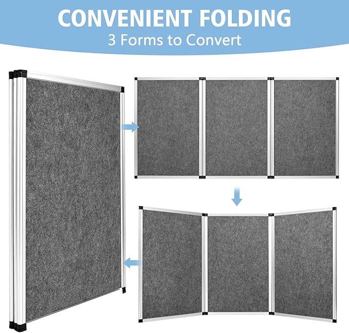Nisorpa 3+1 Panel Trade Show Presentation Board 70.8 x 35.4 in Desktop Tri Fold - Image 5
