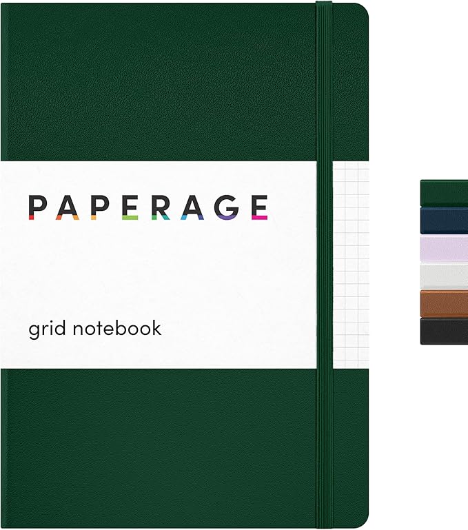 PAPERAGE Graph Paper Journal Notebook, 160 Pages, Medium 5.6 in x 8 in by PAPERAGE