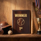 4 Pack Award Plaque Blank Wood Plaque for DIY Engraving, 5x7 Inch Walnut Finish Trophy for Recognition, Retirement, Sports, Achievement Gifts