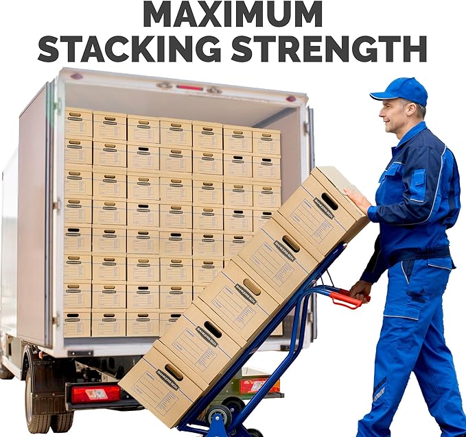 Bankers Box Small Classic Moving Box 10 Pack, Reinforced Handles, Tape-Free - Image 3