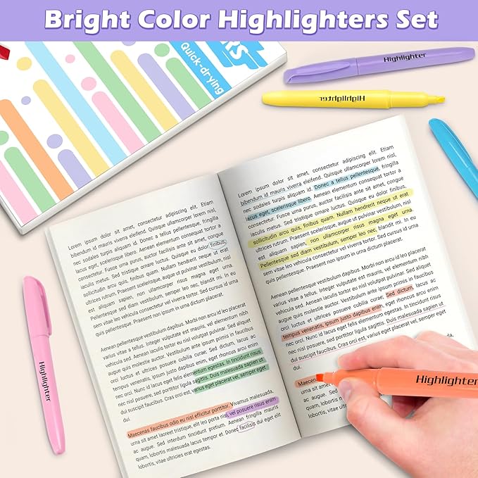 V-Opitos 30 Pack Highlighter in 6 Pastel Colors, No Bleed Highlighters - Image 2