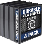 Samsill Durable 1.5 Inch Binder, Made in the USA, Round Ring Customizable Clear by Samsill