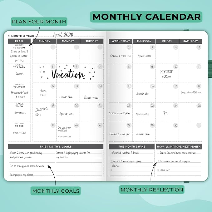 Clever Fox Planner – Undated Weekly & Monthly Planner - Image 4