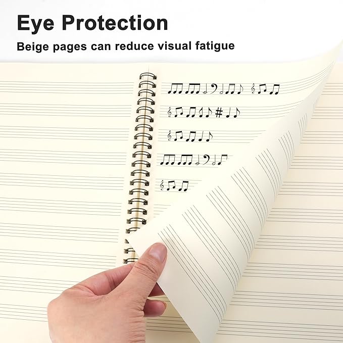 MoHern Blank Sheet Music Notebook, 160 Pages Composition Staff Paper Notebook 2 - Image 4