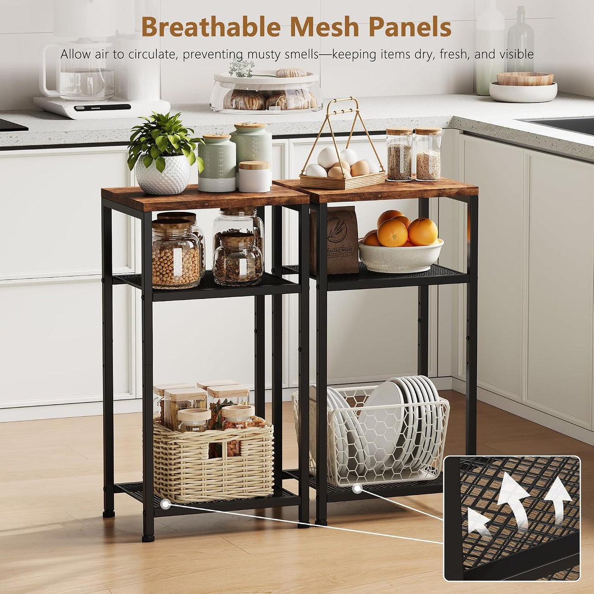 Heybly Small Side Table, 29.1" Tall End Table with Adjustable Shelf, Tel...
