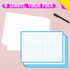 8 Packs XY Axis Graph Dry Erase Board, Double Sided Dry Erase Board Writable - Image 2