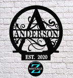 Personalized Metal Monogram Sign EST. Wedding Gift. Family Name Sign. Outdoor - Image 3