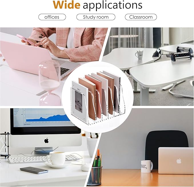 SANRUI Acrylic File Organizer, Compact Desk Organizer - Image 6