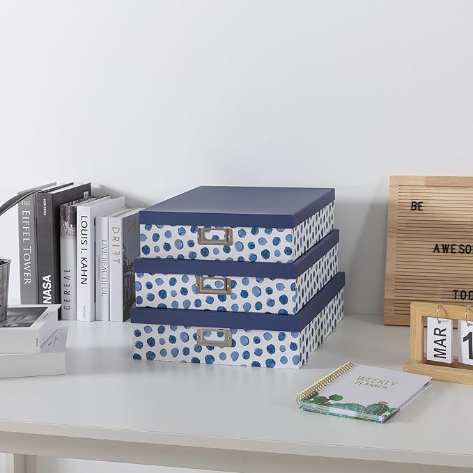Soul & Lane Blue Spots Decorative Storage Boxes - Image 3