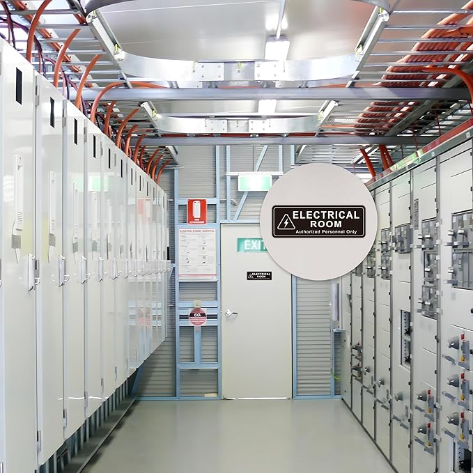 Electrical Room Door Sign for Business，Self-Adhesive Durable Modern Electrical - Image 6