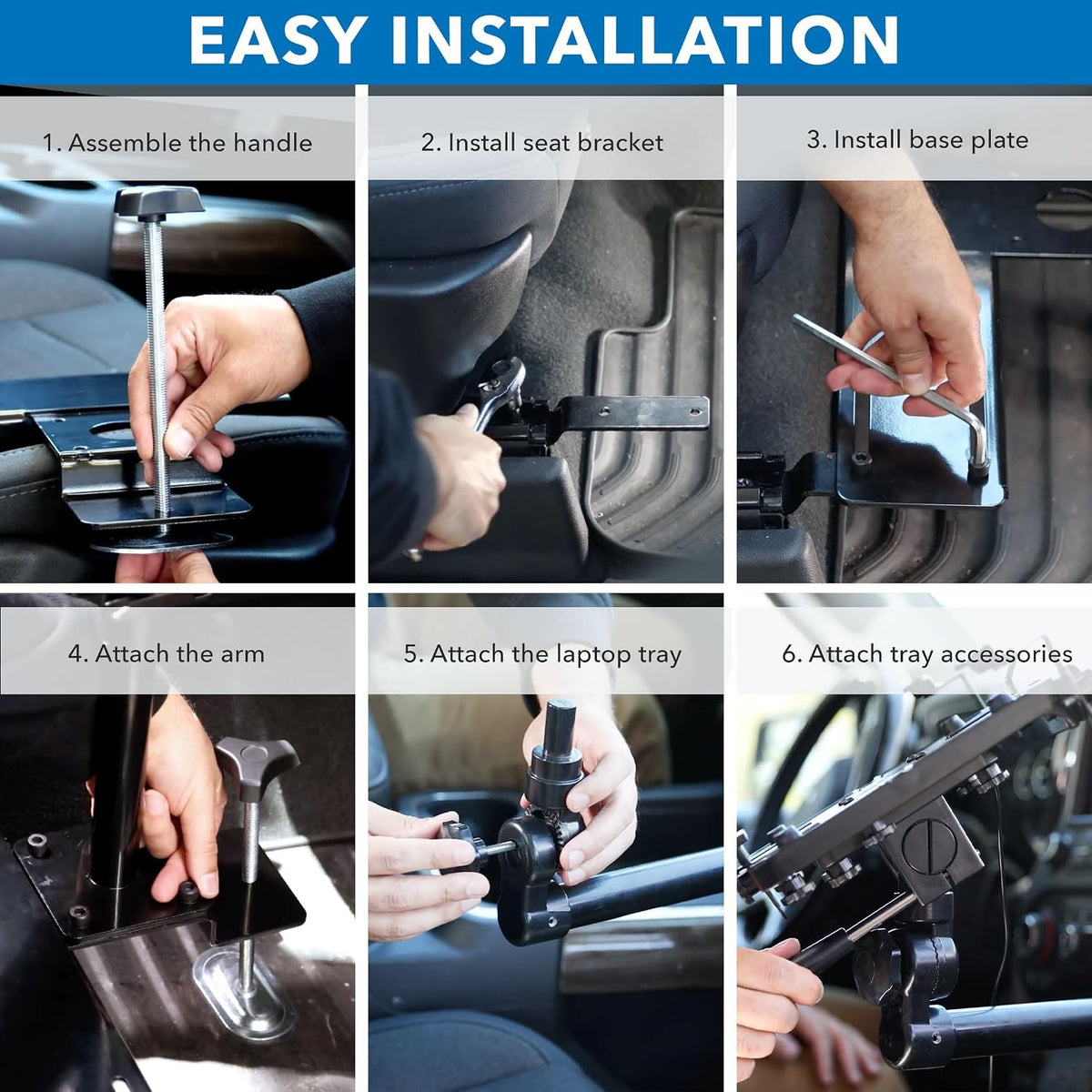 Mount-It! Car Laptop Mount, No-Drill Passenger Seat Stand, Fits 17" Laptops