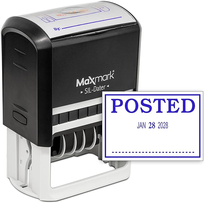 MaxMark Large Self-Inking Rubber Date Office Stamp by Maxmark