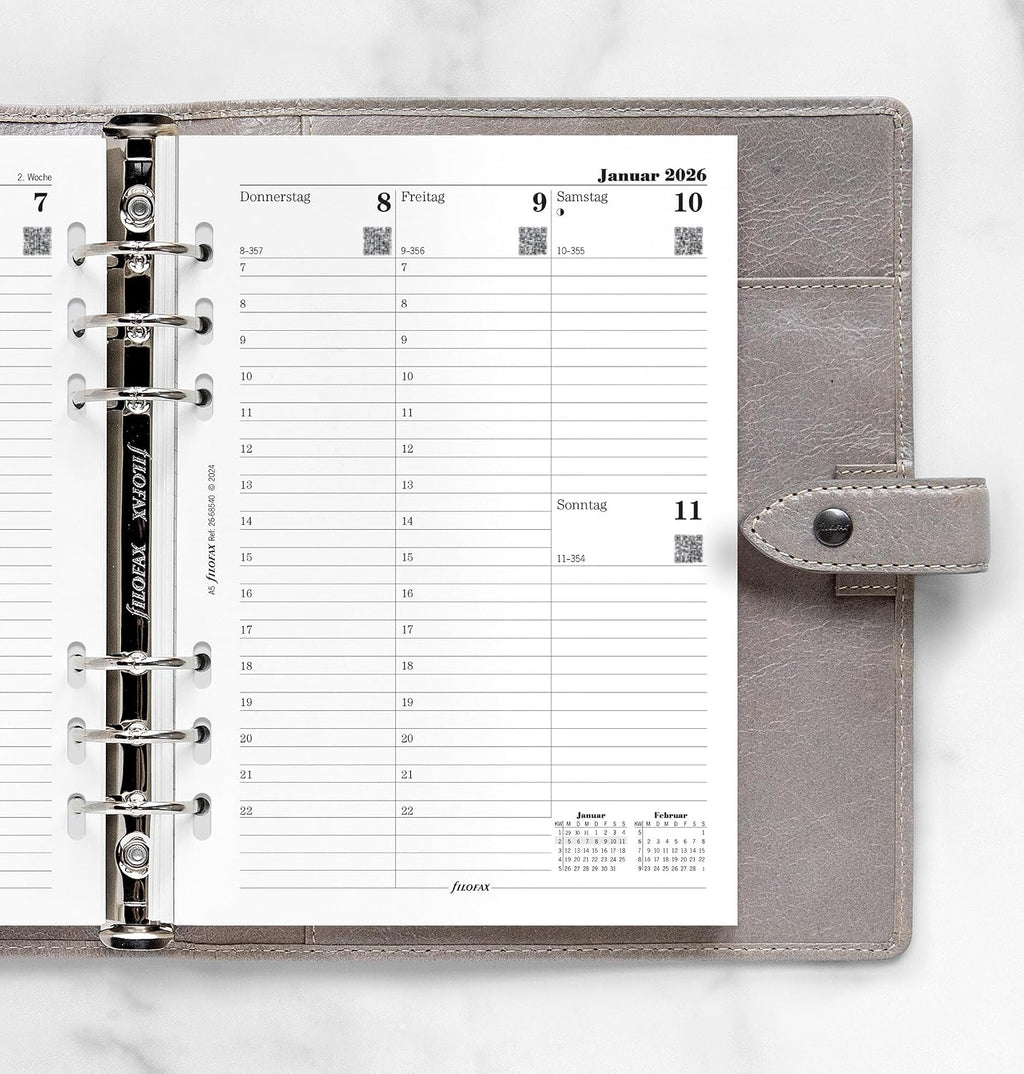 Filofax Calendar A5 Multi 1 Week on 2 Pages (German) 2026