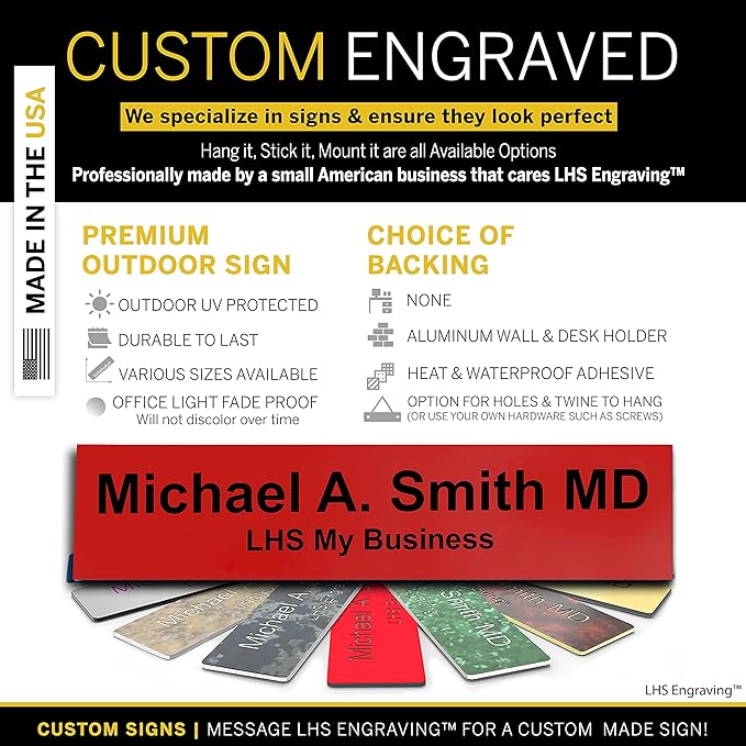 Engraved Custom Door Plate Red Plastic Office Door Sign - Image 3