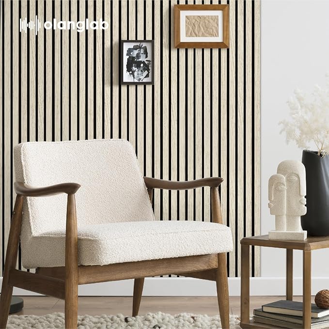 Olanglab Wood Slat Wall Panels 4 Pack, Wooden Acoustic Wall Panels, 94.5"x12.6" - Image 3