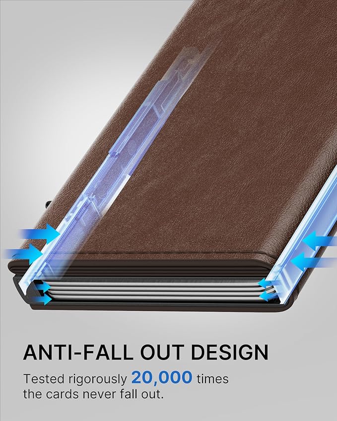 typecase Mens Wallet Card Holder: Pop Up Aluminum Case, Genuine Leather - Image 8