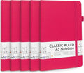 feela 5 Pack Notebooks Journals Bulk, Hardcover Notebook Classic Ruled Lined by feela