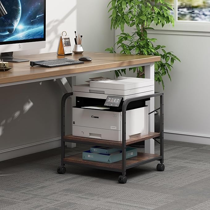 Fannova Under Desk Printer Stand, 20 Inches Deep Large Printer Table - Image 2