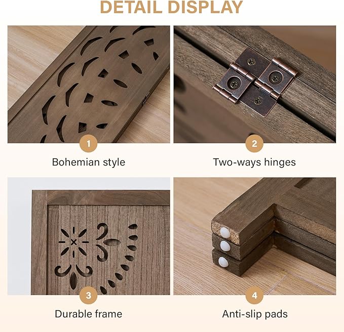 66.9Inch Wooden Room Partition - Image 4