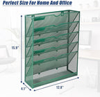 EASEPRES 6 Tier Desk File Organizer, Mesh Hanging Wall Mount Document - Image 2