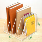 AIDIMOO Acrylic Magazine File Holder, 4 Vertical Compartments Desk Document - Image 2