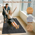 Office Chair Mat for Hardwood Floor 36x48 Inch, Non-Slip Heavy Duty Floor Protector, Easy Glide PVC Mat for Rolling Chairs, Ideal for Wood Tile & Hard Floors(Black)