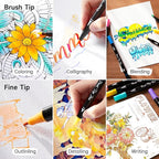 Shuttle Art Dual Tip Brush Pens, 96 Colours Fine and Brush Tip Markers Set - Image 4
