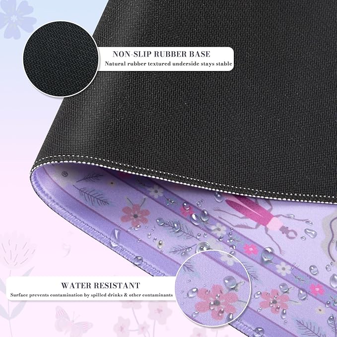 iCasso Purple Large Mouse Pad, Desk Matt - Image 4