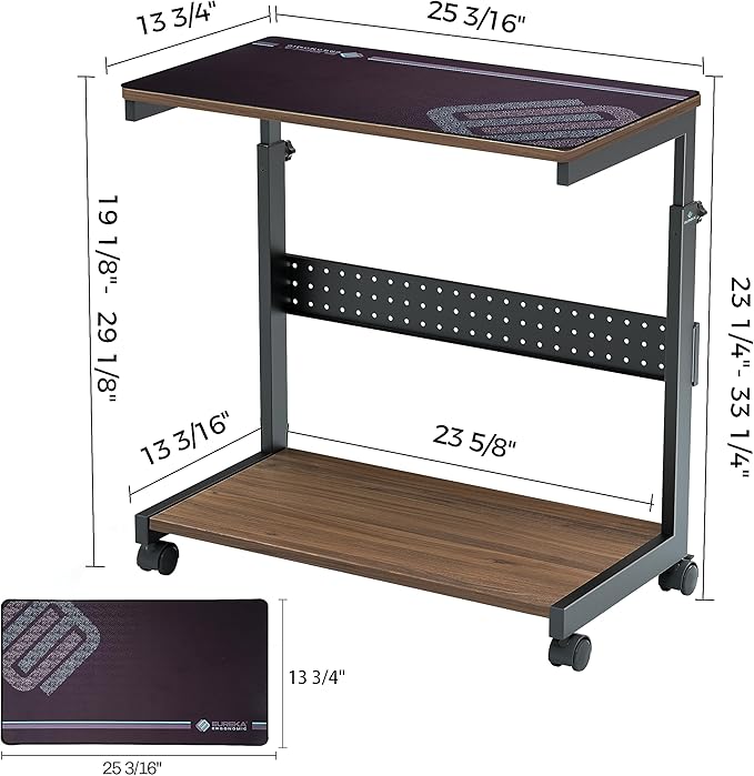 EUREKA ERGONOMIC PC Stand Computer Cart, Height Adjustable Tower Stand 2-Tier - Image 7