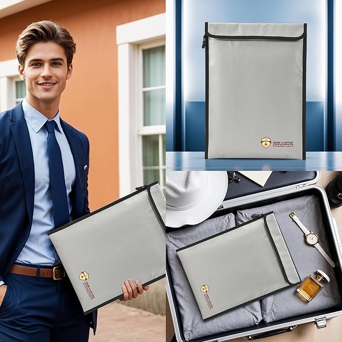 2 Pcs Fireproof Document Bag, Waterproof Fireproof Money Bag - Image 6