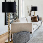 GO&SO Black Velvet Lamp Shades Set of 1 Large Drum Lampshades -16" Top x 16" - Image 7