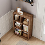 ChooChoo 3-Tier Bookshelf, 6 Cube Storage Organizer, Wooden Bookcase - Image 5