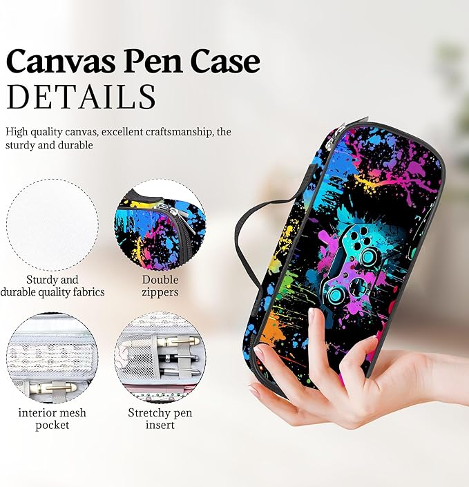 YOZIRIBO Game Pencil Case for Boys Kids, Large Capacity Pencil Pouch for School - Image 5