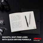Rotring 600 Gel Pen | 0.55 mm | Black Ink | Silver Metal Body Pen | Non-Slip - Image 2