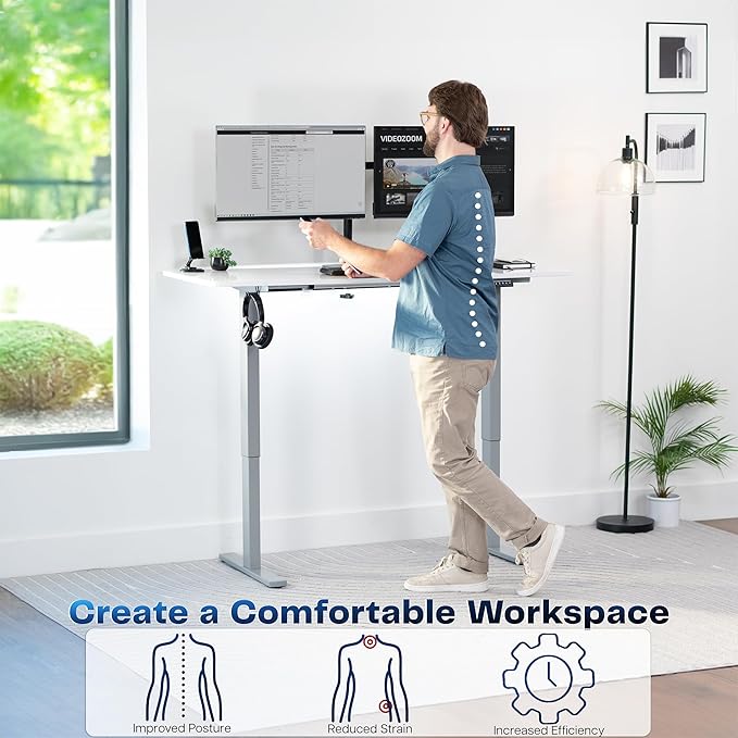 VIVO Electric Dry Erase 60 x 24 in Standing Desk, Memory Height Adjustment - Image 4
