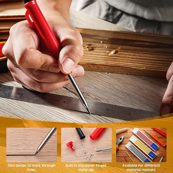 Zhehao 120 Pieces 2.8 mm Carpenter Pencils Lead Refills HB Refill - Image 3