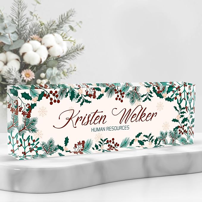 Personalized Name Plate for Desk Custom Acrylic Desk Name Plate Custom Employee by AZUFEMOS