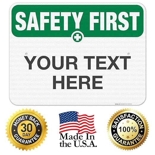Custom Safety First Sign, OSHA Sign, 18x24 Inches, 3M EGP Reflective .080 - Image 8