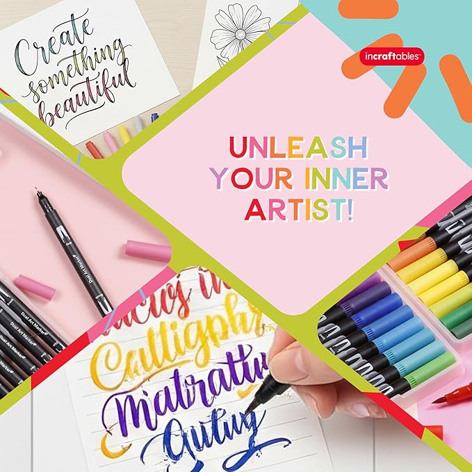 Incraftables 36 Color Dual Tip Calligraphy Pen Set – Artist Brush Pens & Fine - Image 7