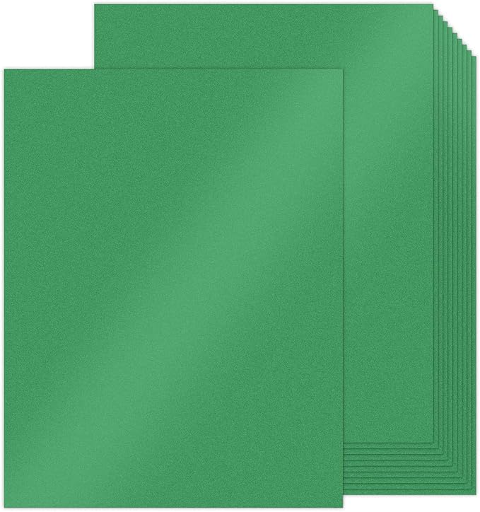 Goefun 100 Sheets Green Shimmer Cardstock 8.5 x 11, 80lb Card Stock Printer by Goefun