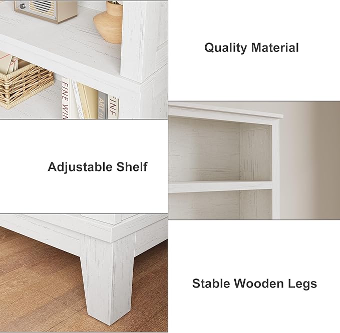 IDEALHOUSE 71" Farmhouse Bookshelf w/Adjustable Shelves & 31.5 in Whidth - Image 4