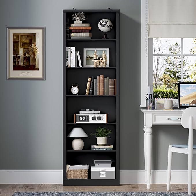 BORNOON 75" Tall Bookshelf, 6-Tier Floor Standing Bookcase - Image 3