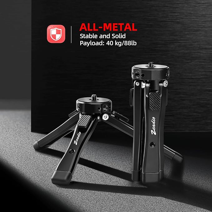 Zeadio Heavy Duty Mini Metal Tripod Stand - Image 2