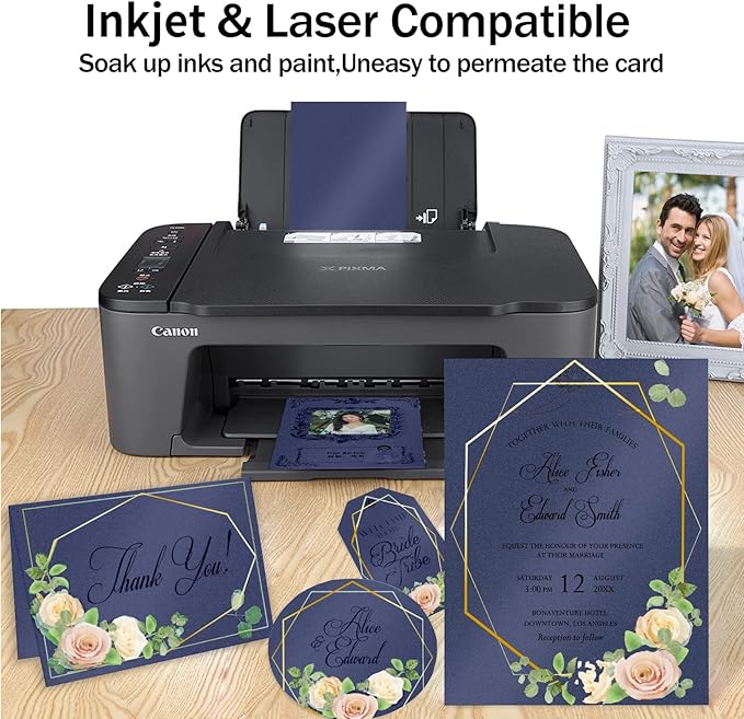 100 Sheets Navy Blue Shimmer Cardstock 8.5 x 11 Blue Paper, Goefun 80lb Card - Image 4