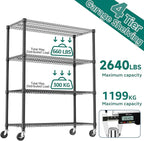 M MZG 4 Tiers Shelf 2640 lbs Steel Storage Shelving Utility Shelving Unit Steel - Image 7