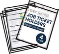 Essex Wares - 4 Pack, Job Ticket Holders, Reusable & Easy Erase Plastic Invoice by EssexWares