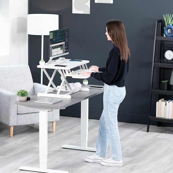 VIVO 28 inch Desk Converter, K Series, Height Adjustable Sit to Stand Riser - Image 9